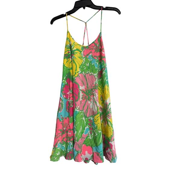Lilly Pulitzer Maisy Blue Floral Silk Slip Dress Sz Small GS - Picture 3 of 7